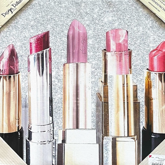 DESIGN DISTRICT STUDIO Luxury Wall Art Print CHANEL YSL Lipsticks Canvas 14x14 - Picture 1 of 8